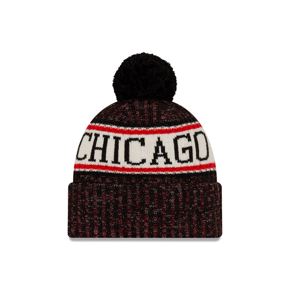 Chicago Bulls New Era Alt Black Sport Knit Hat product image 2, provided for visual reference and product detail review