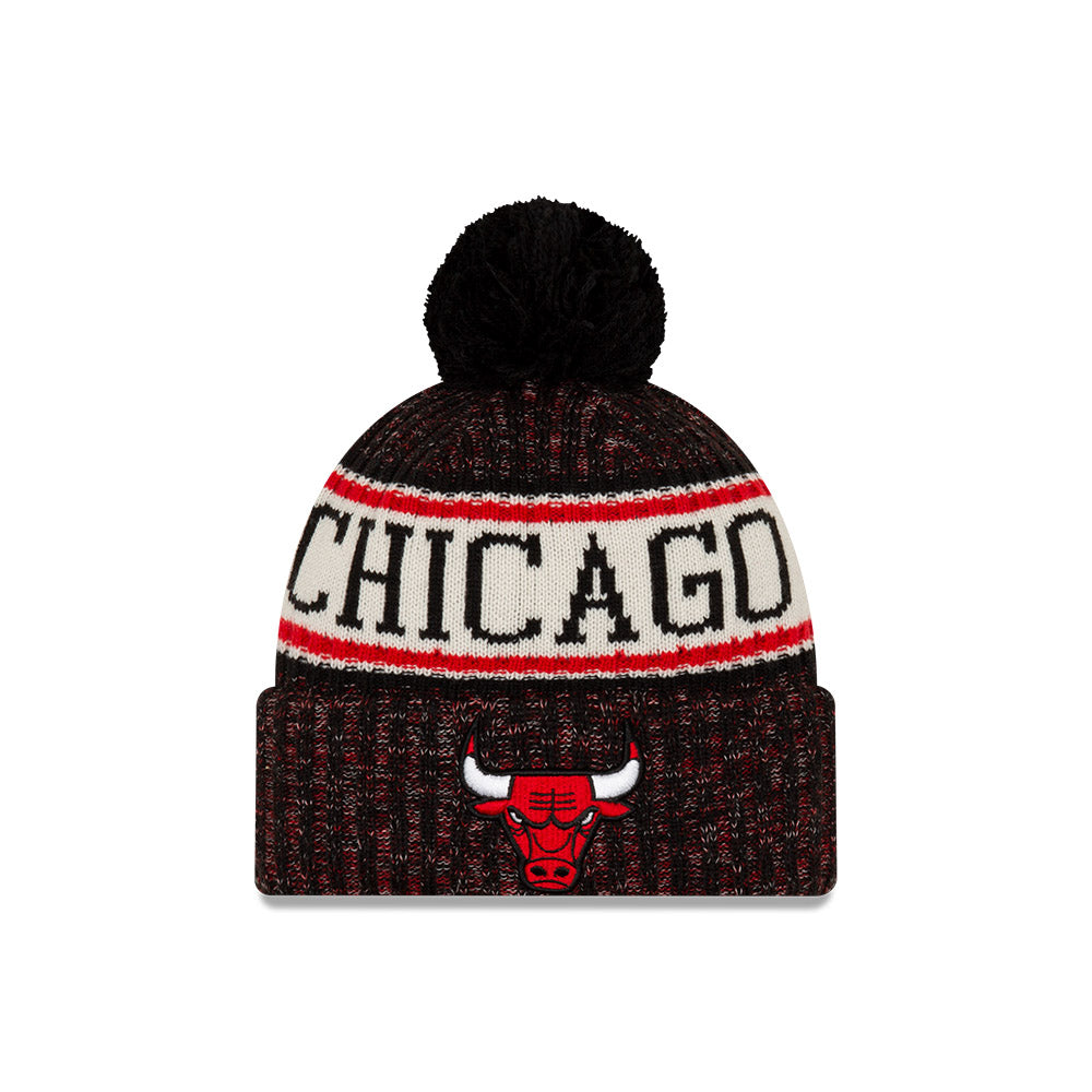 Chicago Bulls New Era Alt Black Sport Knit Hat product image 1, provided for visual reference and product detail review
