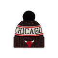Chicago Bulls New Era Alt Black Sport Knit Hat product image 1, provided for visual reference and product detail review