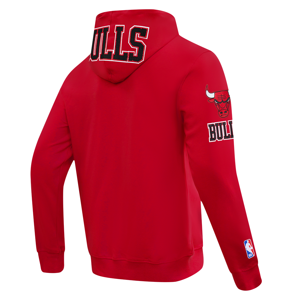 Chicago Bulls Pro Standard Men Red Classic Chenille Full Zip Hoodie product image 2, provided for visual reference and