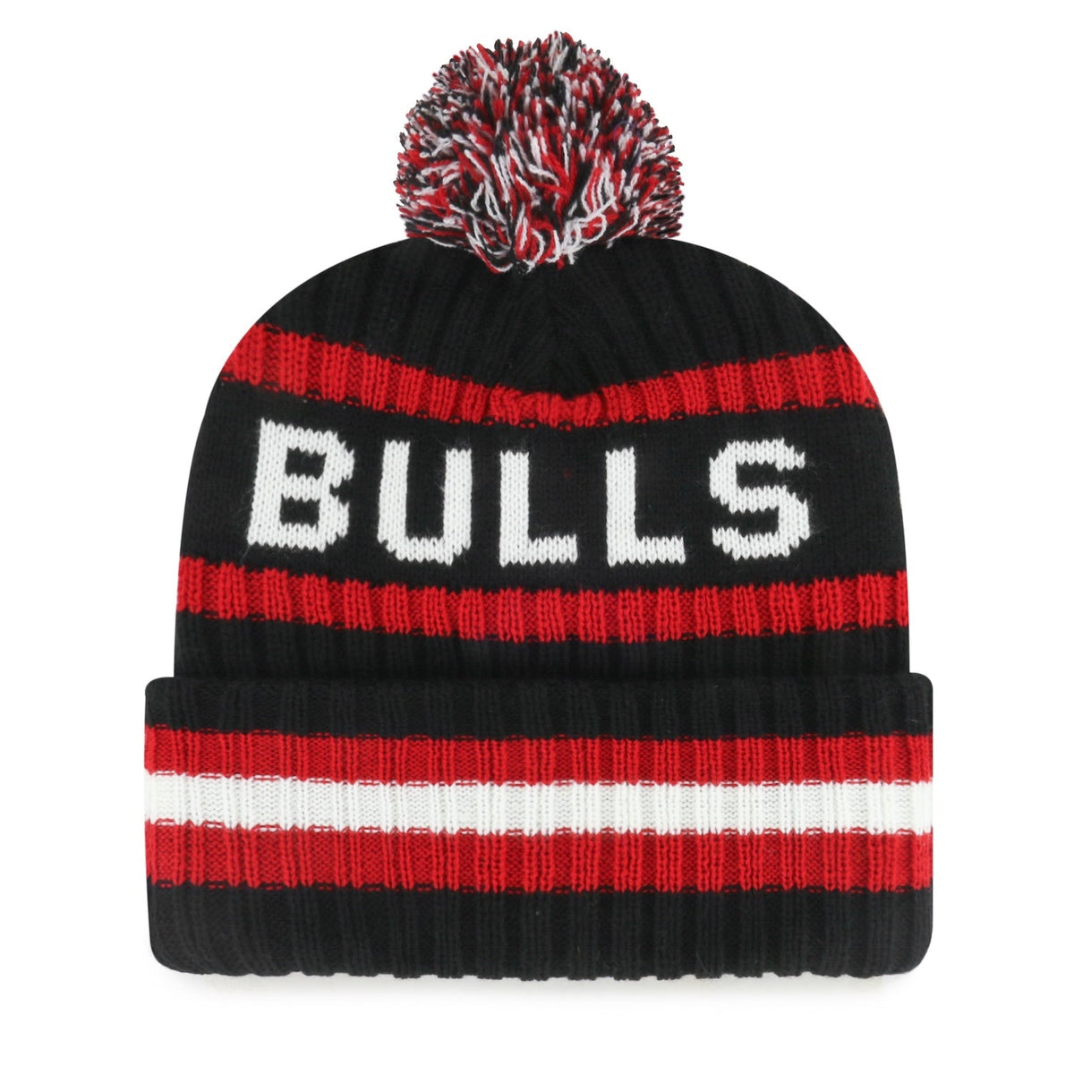 Chicago Bulls '47 Bering Black Cuffed Knit Hat product image 2, provided for visual reference and product detail review