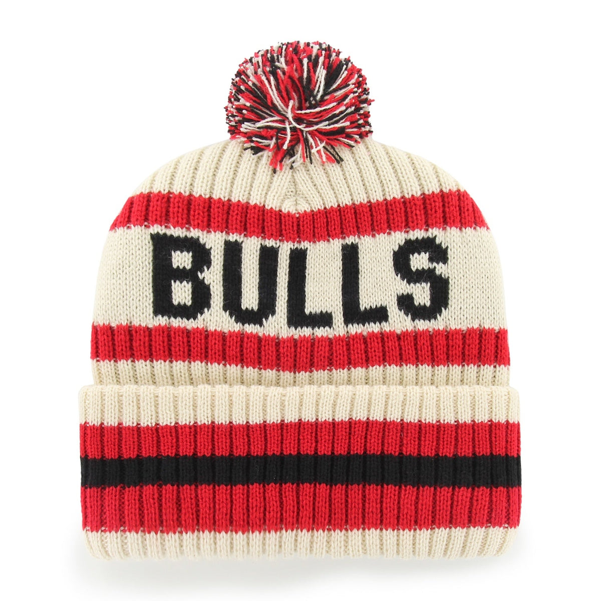 Chicago Bulls '47 Natural Bering Cuffed Knit Hat product image 2, provided for visual reference and product detail review