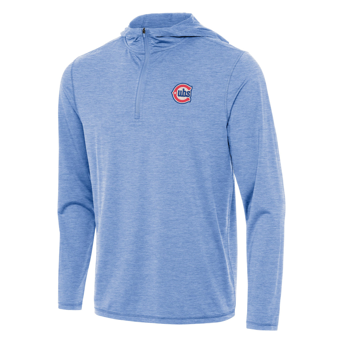Chicago Cubs Antigua Columbia Blue 1/4 Zip Tidy Pullover Hoodie product image 1, provided for visual reference and product