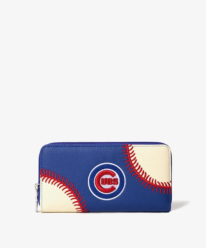 Chicago Cubs Baseball Stitch Zip Wallet product image 1, provided for visual reference and product detail review