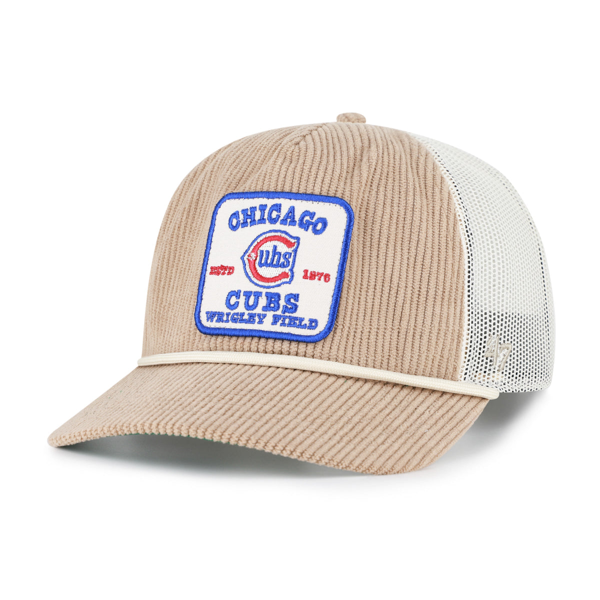 Chicago Cubs Khaki Cordlandia '47 Hitch Adjustable Hat product image 2, provided for visual reference and product detail