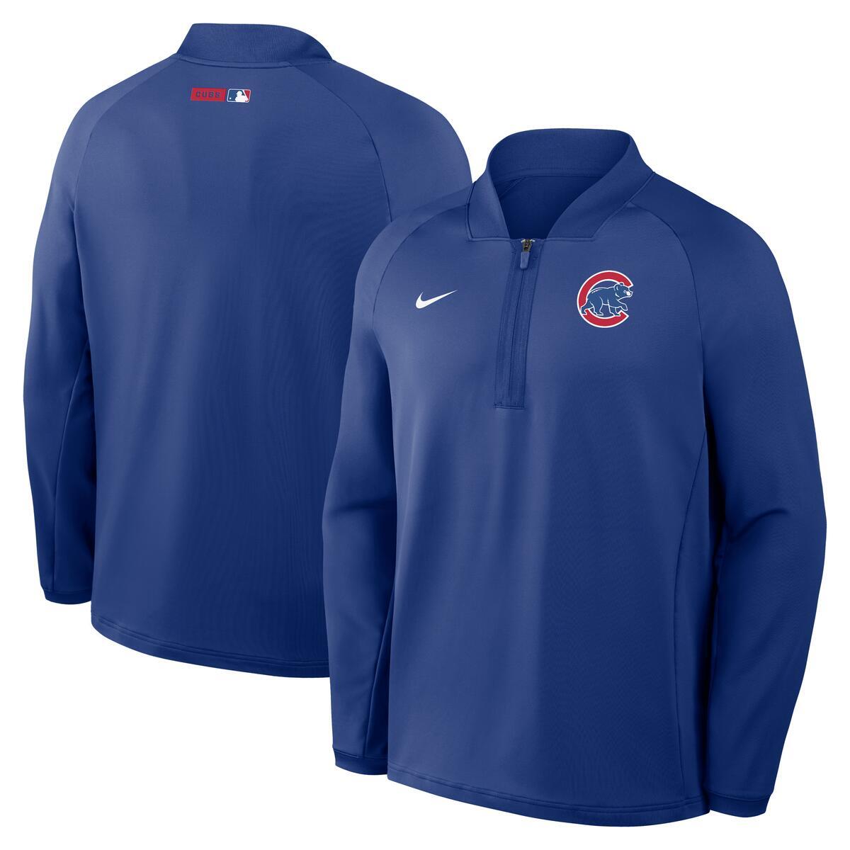 Chicago Cubs Men’s Nike Rush Blue Half Zip Pullover product image 1, provided for visual reference and product detail review