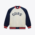 Chicago Cubs Mitchell & ness Double Clutch Satin Jacket product image 1, provided for visual reference and product detail