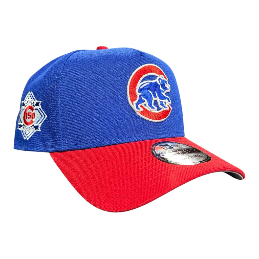 Chicago Cubs New Era 9FORTY A-Frame Royal/Red Crawl Bear 150th Anniversary Adjustable Hat product image 1, provided for