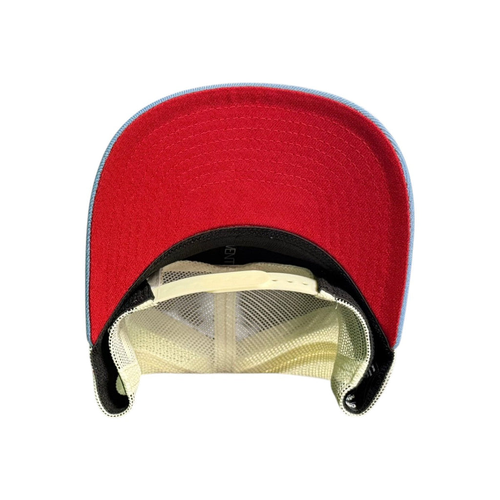 Chicago Cubs New Era 9SEVENTY Alt Sky Trucker Hat product image 4, provided for visual reference and product detail review