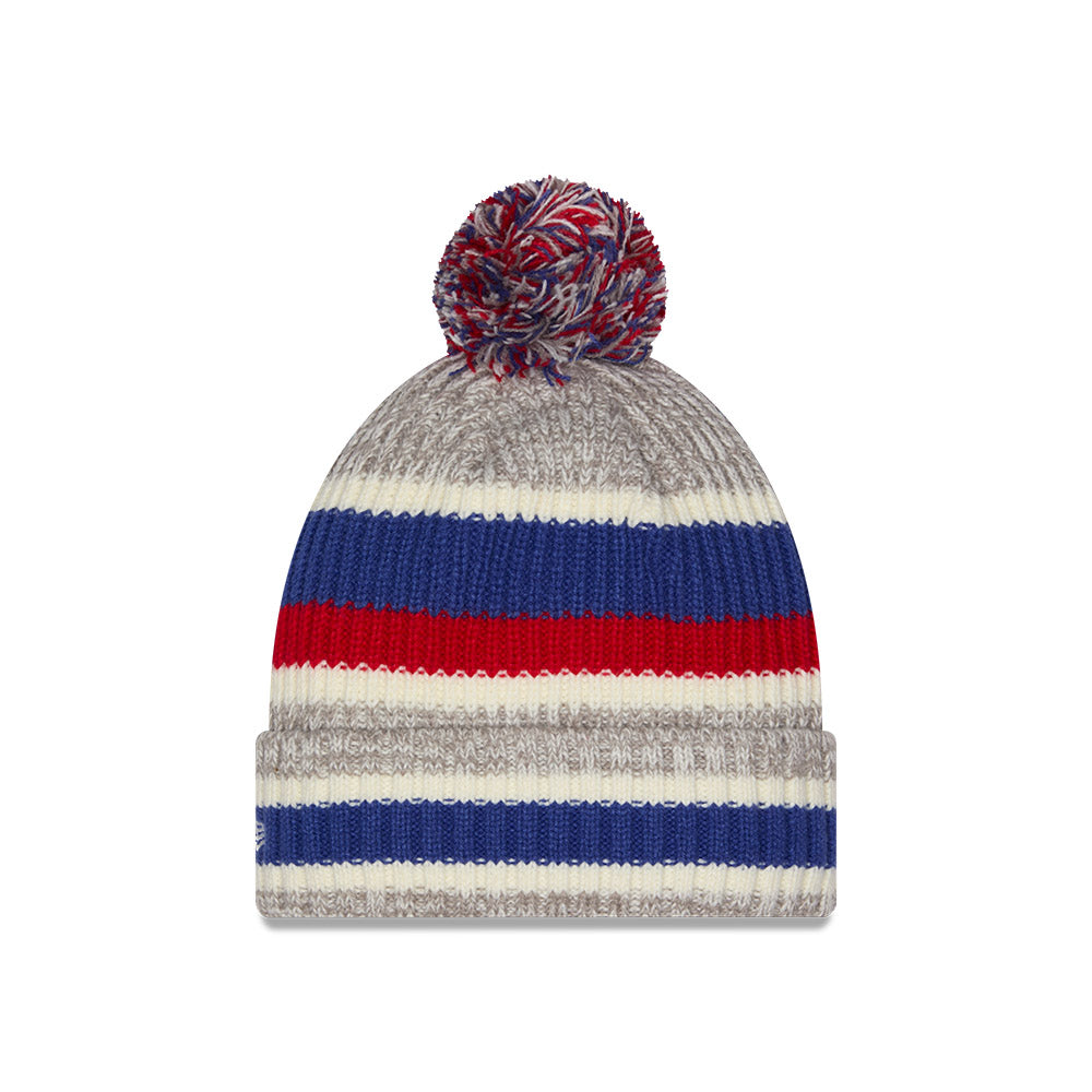 Chicago Cubs New Era Crawl Bear Striped Knit Beanie product image 3, provided for visual reference and product detail review