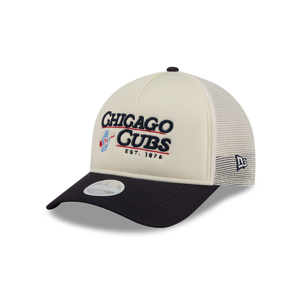 Chicago Cubs New Era Tan/Navy Retro Rock Bear 9FORTY A-Frame Adjustable Hat product image 3, provided for visual reference