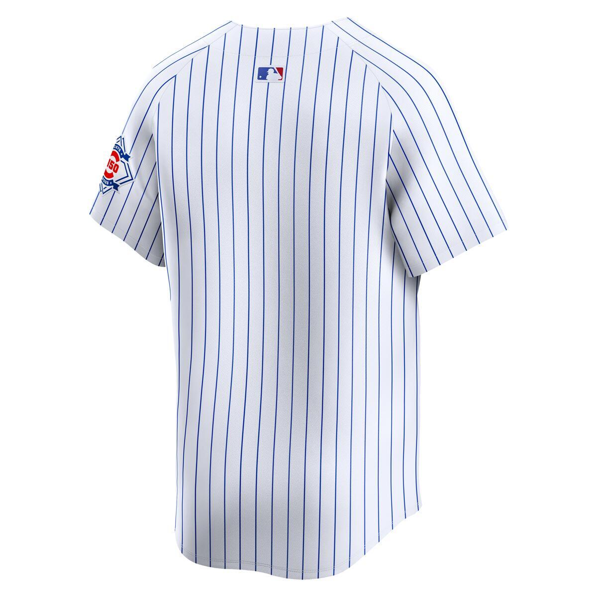 Chicago Cubs Nike Men 150th Anniversary Home Pinstripe Limited Jersey product image 3, provided for visual reference and