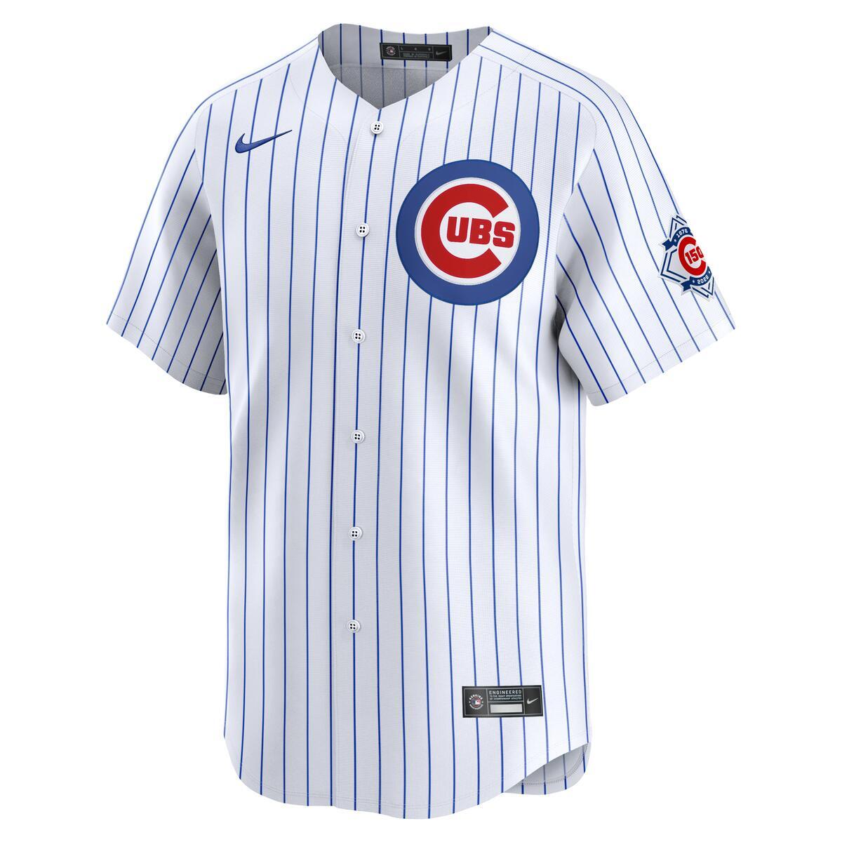 Chicago Cubs Nike Men 150th Anniversary Home Pinstripe Limited Jersey product image 2, provided for visual reference and