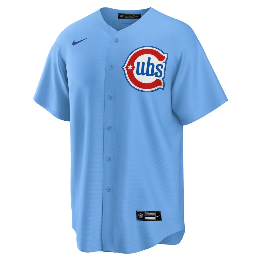 Chicago Cubs Nike Men Light Blue Alt 2 Replica Jersey product image 2, provided for visual reference and product detail