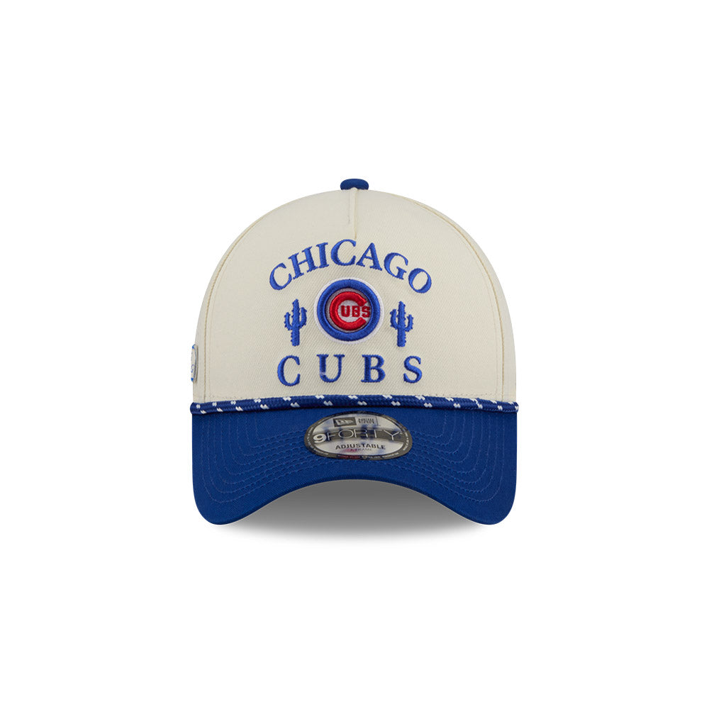 Chicago Cubs Spring Training New ERa 9FORTY A-Frame Beige/Royal Rope Adjustable Hat product image 2, provided for visual