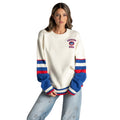 Chicago Cubs The Wild Collective Cream Jacquard Crew Sweater product image 1, provided for visual reference and product