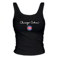 Chicago Cubs Tiny Turnip Women’s Black Script Logo Tank Top product image 1, provided for visual reference and product