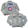 Chicago Cubs Tiny Turnip Women’s Logo Stars Blue Denim Jacket product image 1, provided for visual reference and product