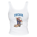 Chicago Cubs Tiny Turnip Women’s White Cowboy Boot Tank Top product image 1, provided for visual reference and product