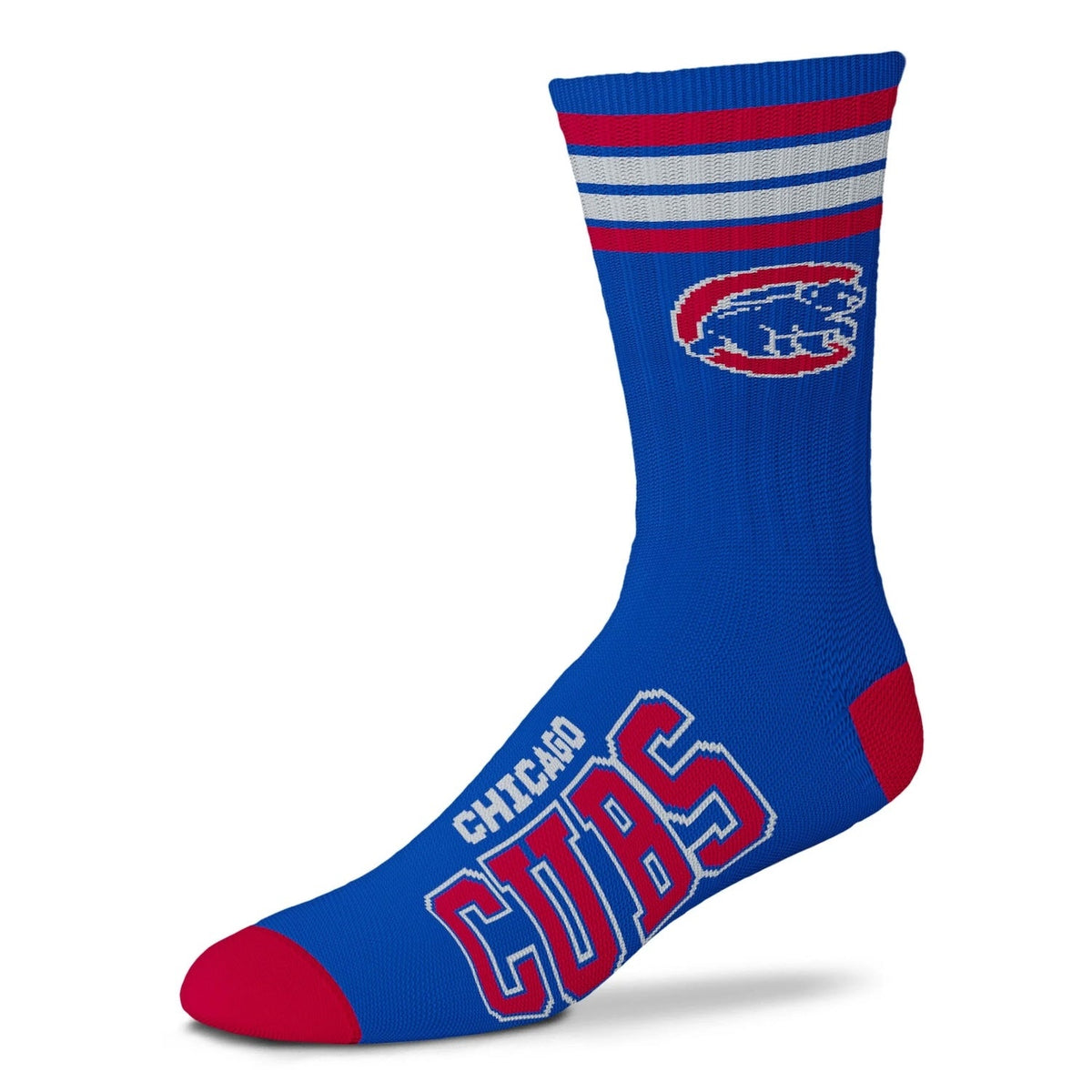 Chicago Cubs Youth Four Stripe Crawl Bear Socks product image 1, provided for visual reference and product detail review