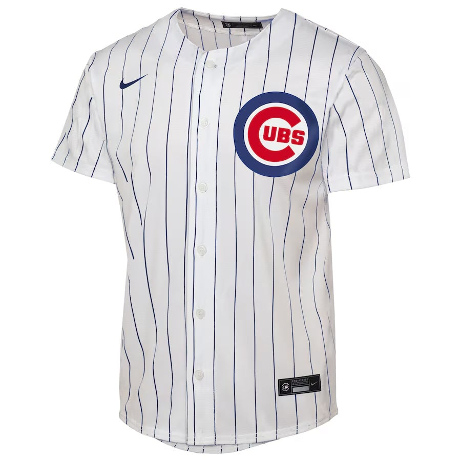 Chicago Cubs Nike Youth Home Pinstripe Jersey product image 2, provided for visual reference and product detail review