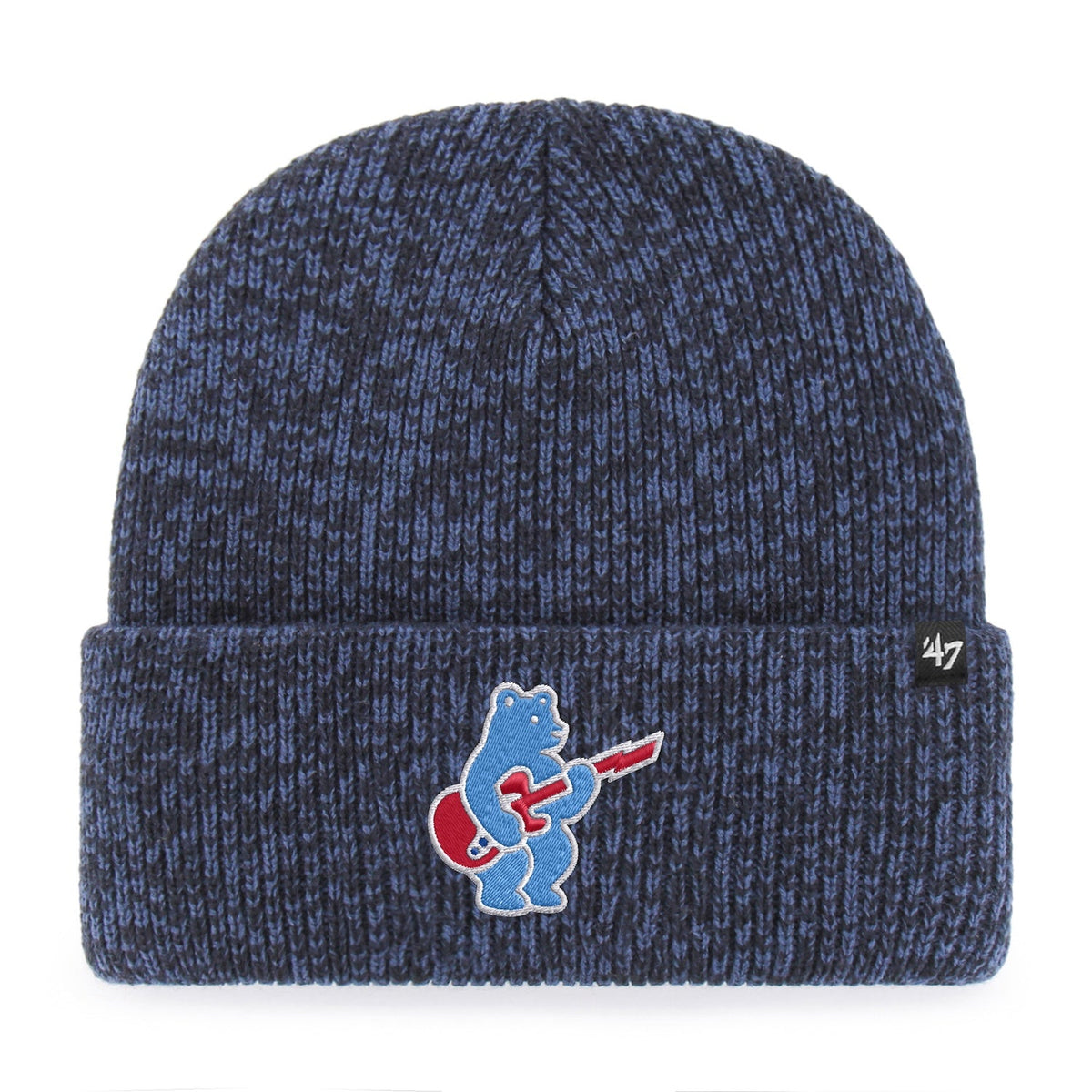 Chicago Cubs '47 Brain Freeze Rock Bear Navy Cuffed Knit Hat product image 1, provided for visual reference and product