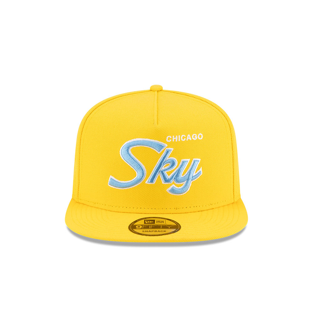Chicago Sky New Era 9FIFTY A-Frame Yellow Script Adjustable Hat product image 2, provided for visual reference and product