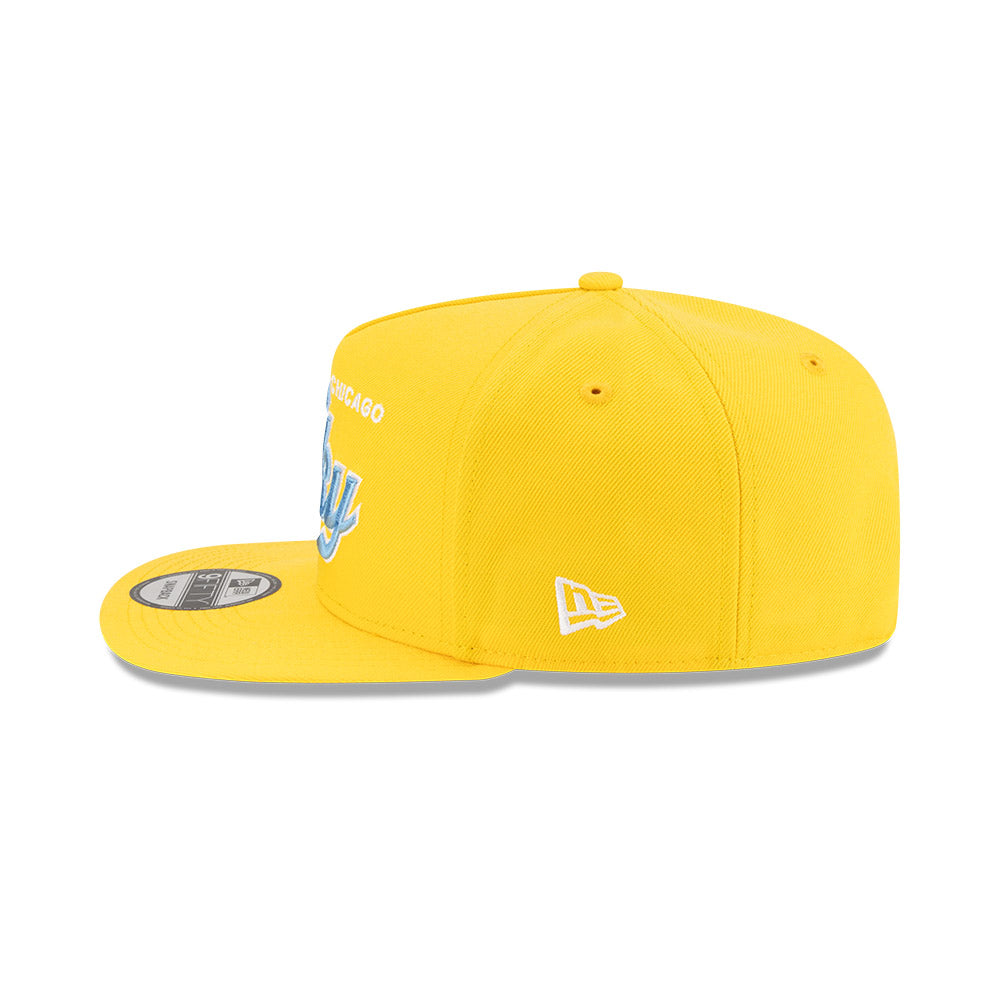 Chicago Sky New Era 9FIFTY A-Frame Yellow Script Adjustable Hat product image 4, provided for visual reference and product