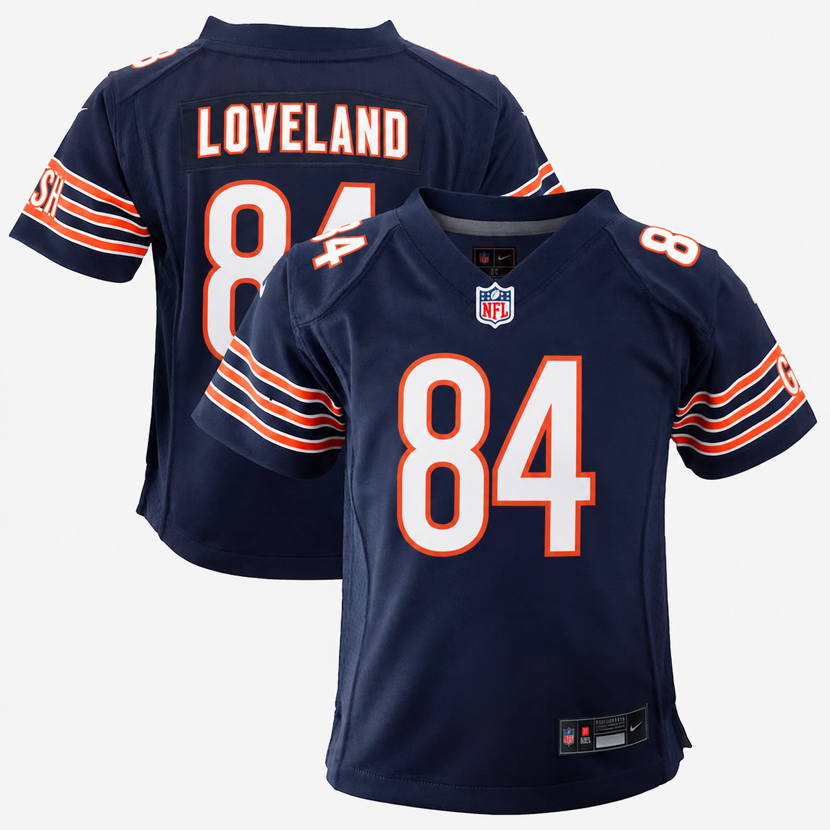Colston Loveland Chicago Bears Nike Youth Navy Game Jersey product image 1, provided for visual reference and product detail