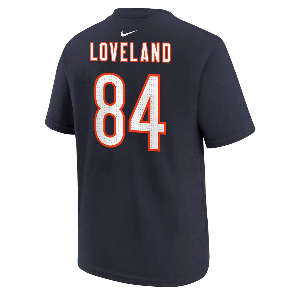Colston Loveland #84 Chicago Bears Nike Youth Player T-Shirt product image 2, provided for visual reference and product