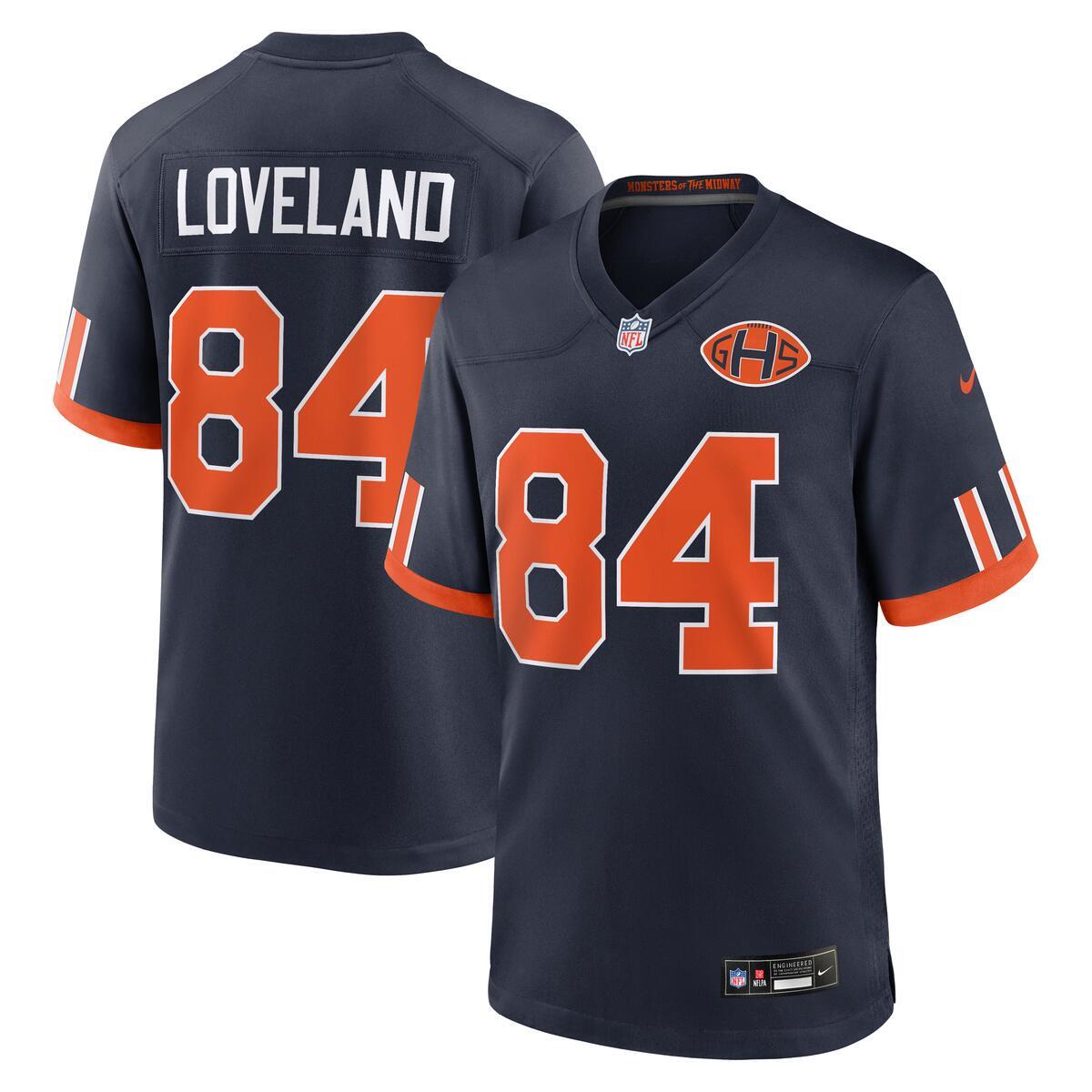 Colston Loveland #84 Chicago Bears Rivalry Nike Game Jersey product image 1, provided for visual reference and product