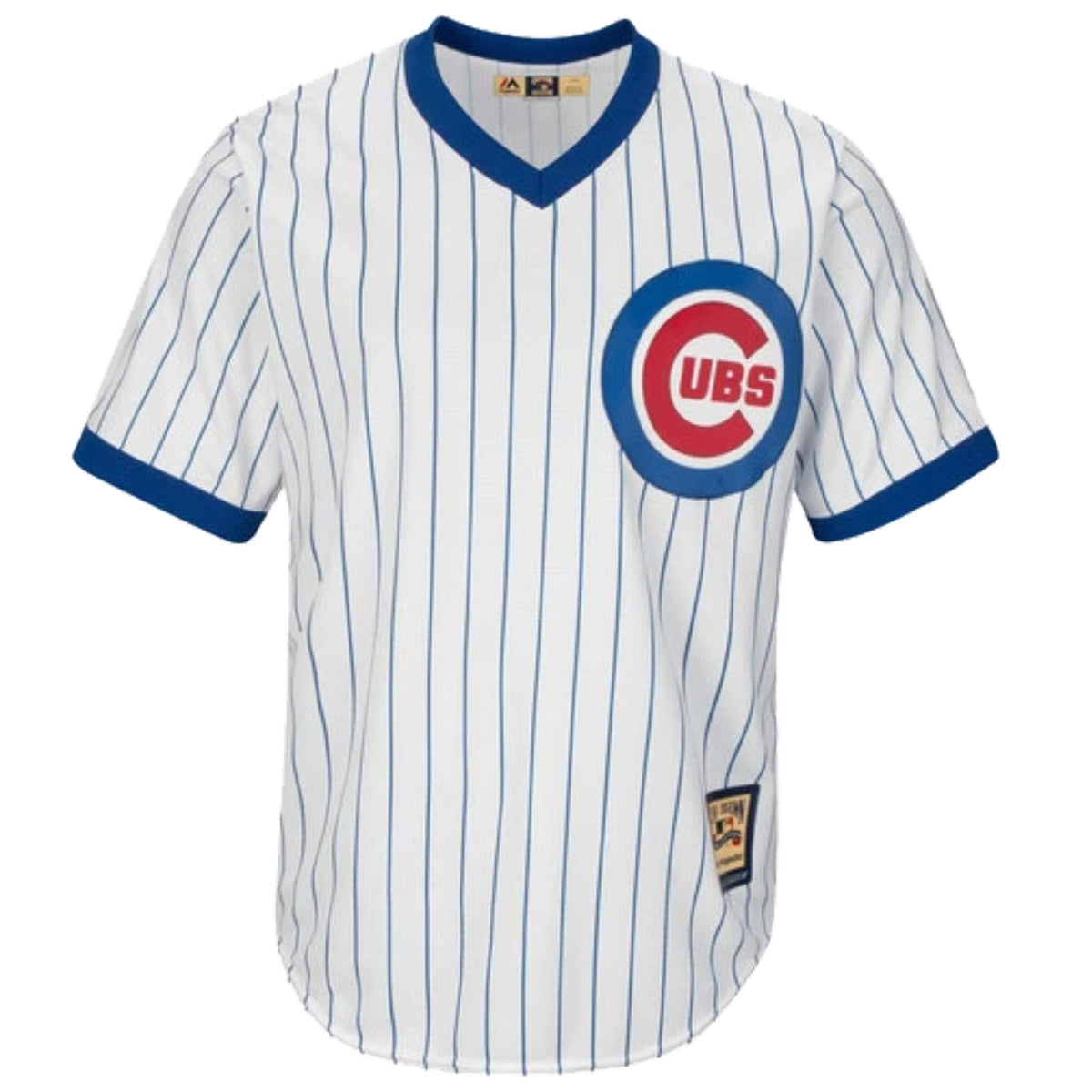 Sammy Sosa Chicago Cubs Cooperstown White Pinstripe V-Neck Home Men Jersey product image 3, provided for visual reference
