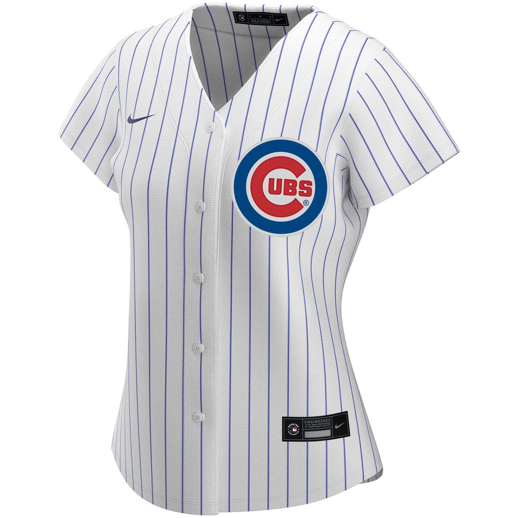 Chicago Cubs Home Pinstripe Women Custom Nike Replica Jersey product image 3, provided for visual reference and product