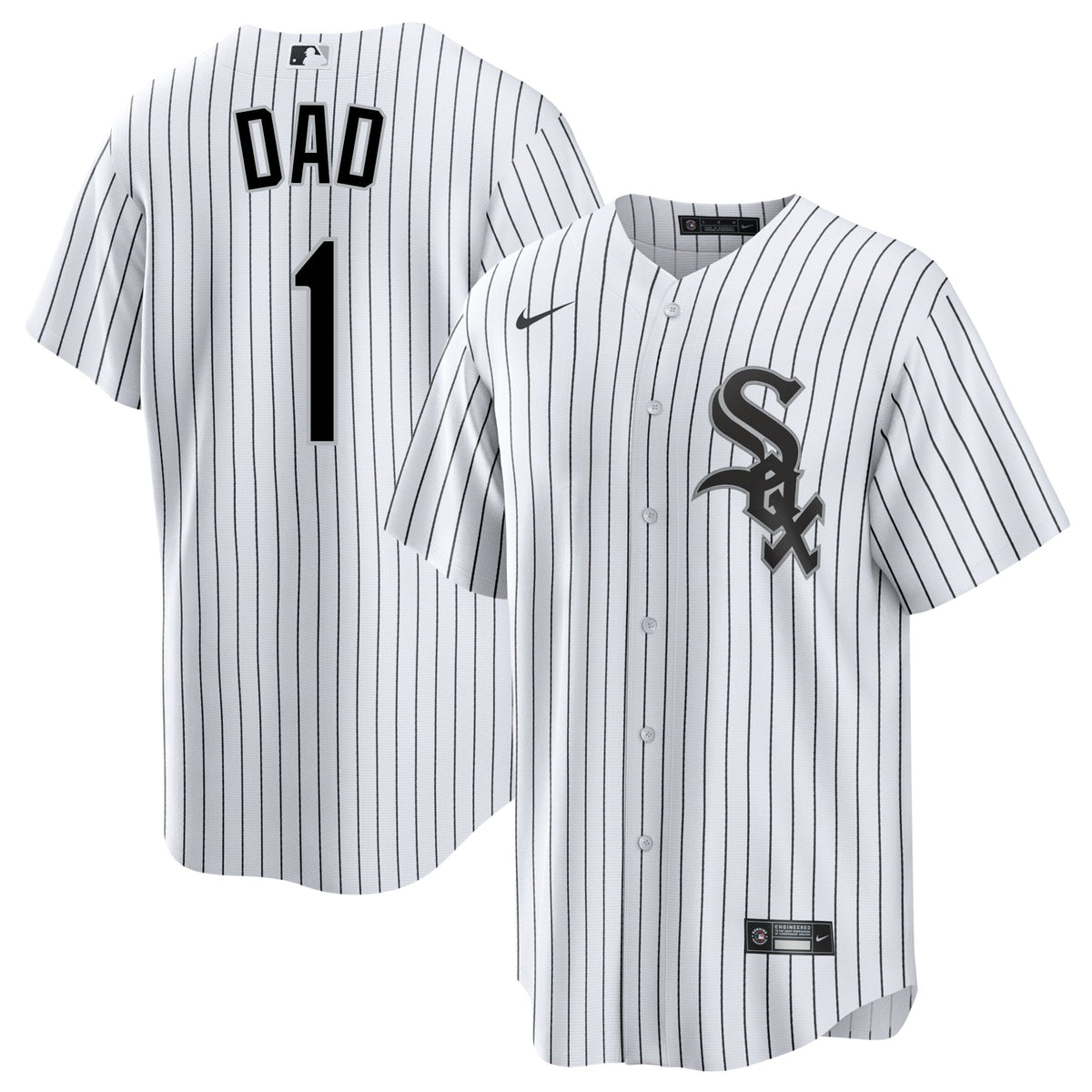 Father's Day #1 Dad Chicago White Sox Nike Men Home Replica Jersey product image 1, provided for visual reference and