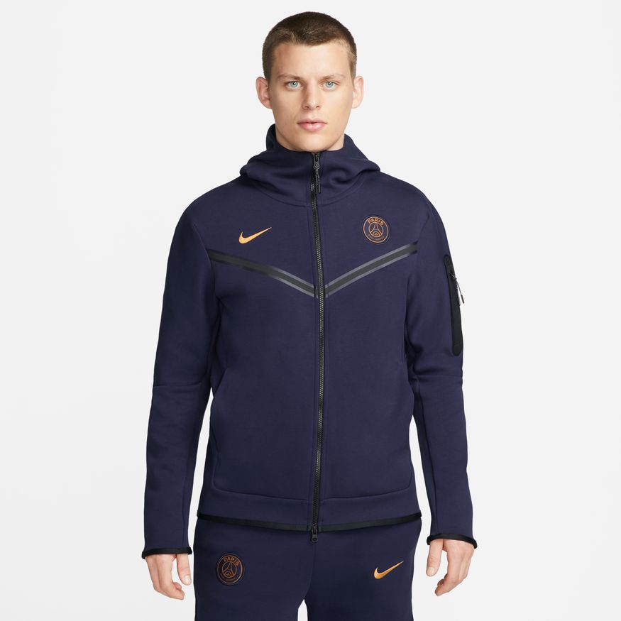 Nike Men Paris Saint-Germain Tech Fleece Windrunner Full-Zip Hoodie product image 1, provided for visual reference and