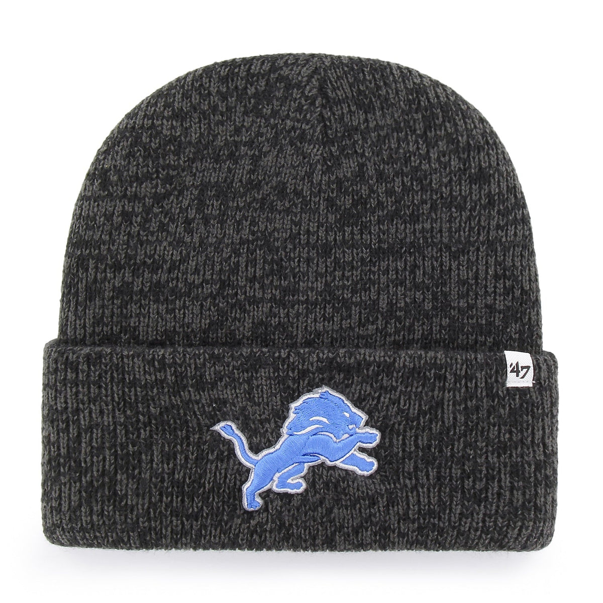 Detroit Lions '47 Black Brain Freeze Cuffed Knit product image 1, provided for visual reference and product detail review