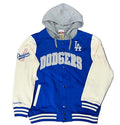 Mitchell & Ness Los Angeles Dodgers Courtside Fleece Full Snap-Jacket product image 1, provided for visual reference and