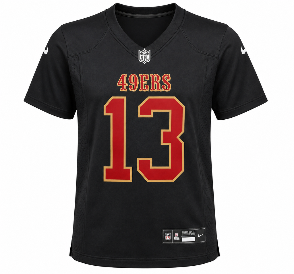 Nike Youth San Francisco 49ers Brock Purdy Game Jersey - Carbon Black product image 1, provided for visual reference and