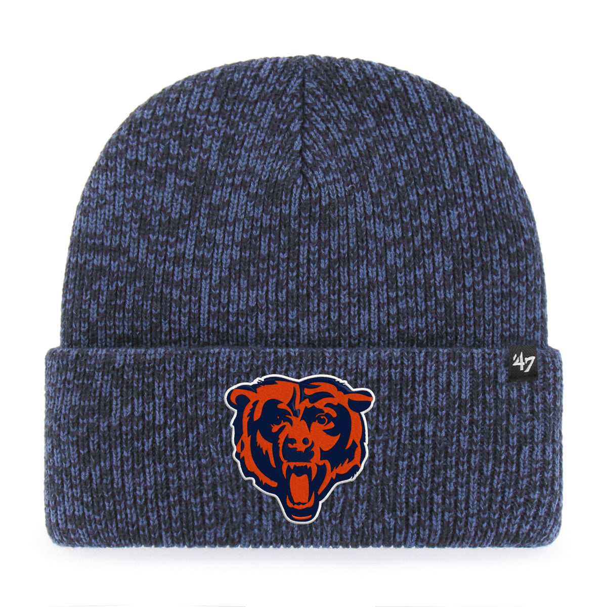 Chicago Bears '47 Navy Brain Freeze Cuffed Knit Hat product image 1, provided for visual reference and product detail review