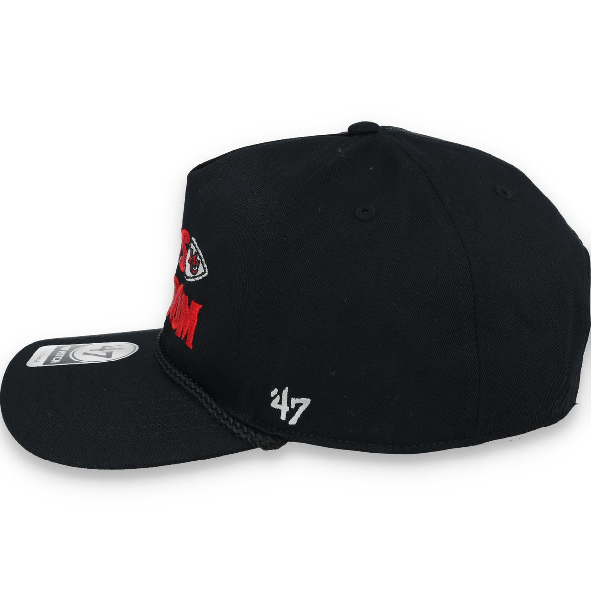 '47 Brand Kansas City Chiefs Script Rope Snapback Hat - Black product image 3, provided for visual reference and product