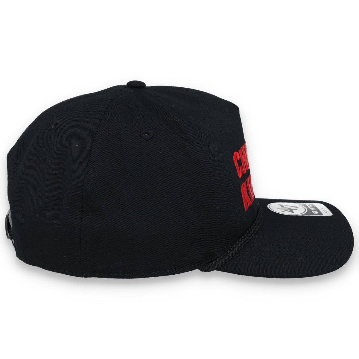 '47 Brand Kansas City Chiefs Script Rope Snapback Hat - Black product image 5, provided for visual reference and product