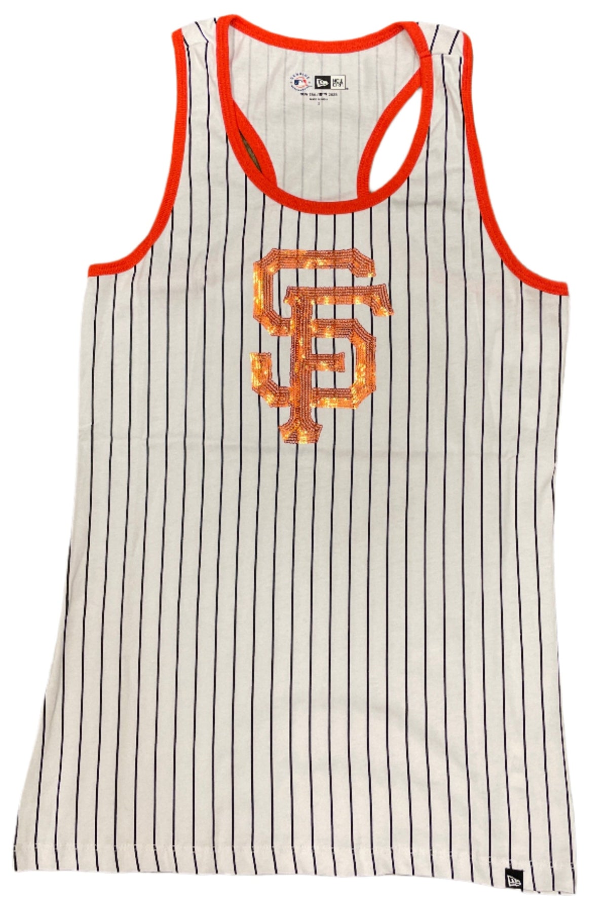 New Era Women San Francisco Giants Pinstripe Tank Top product image 1, provided for visual reference and product detail
