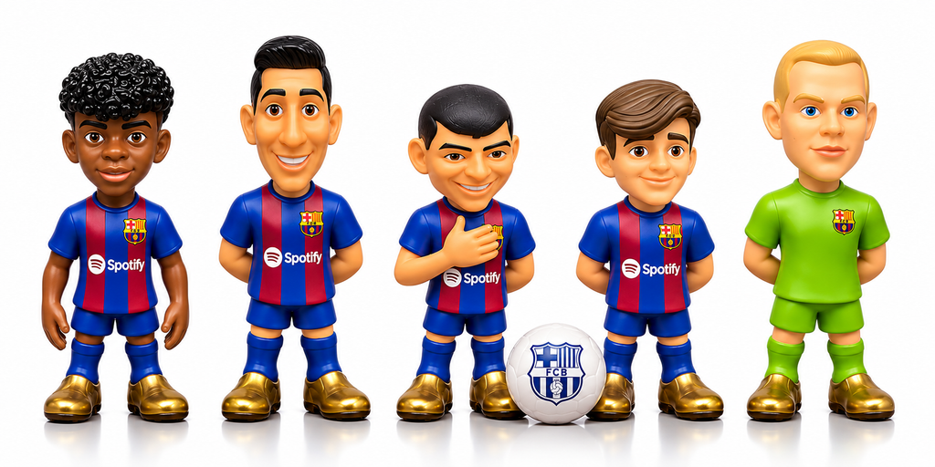 Minix 12CM Barcelona Collectible Figure 5 Pack product image 2, provided for visual reference and product detail review