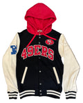 Mitchell & Ness Men San Francisco 49ers Courtside Fleece Full-Snap Jacket product image 1, provided for visual reference and