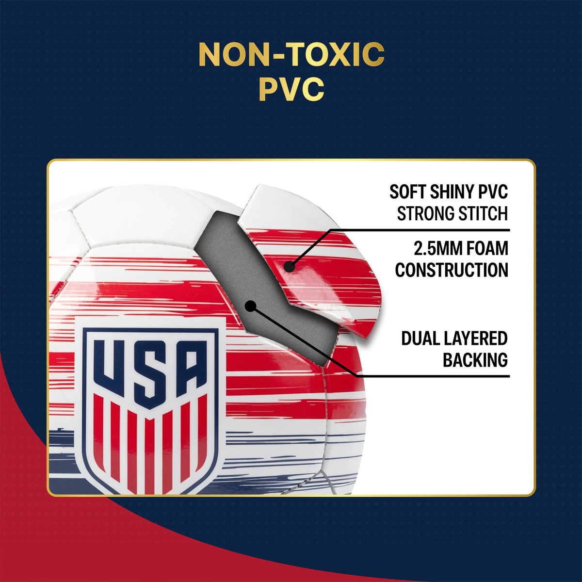 FIFA World Cup 2026 Red White and Blue United States Soccer Ball product image 2, provided for visual reference and product