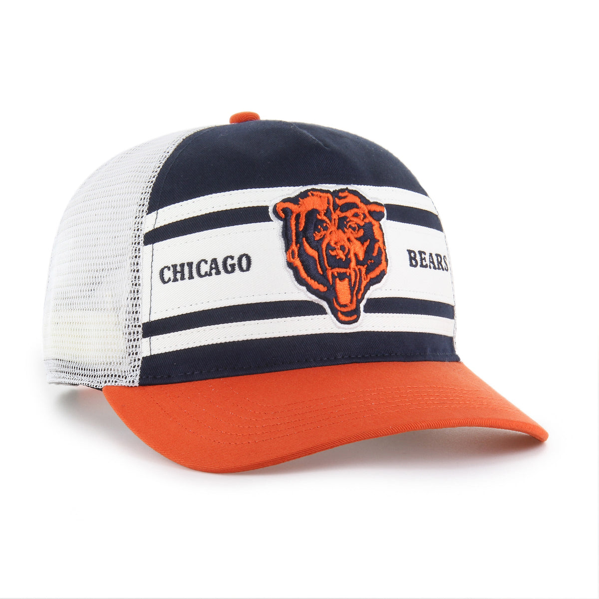 Chicago Bears '47 Striped Double Header Hitch Mesh Adjustable Hat product image 2, provided for visual reference and product