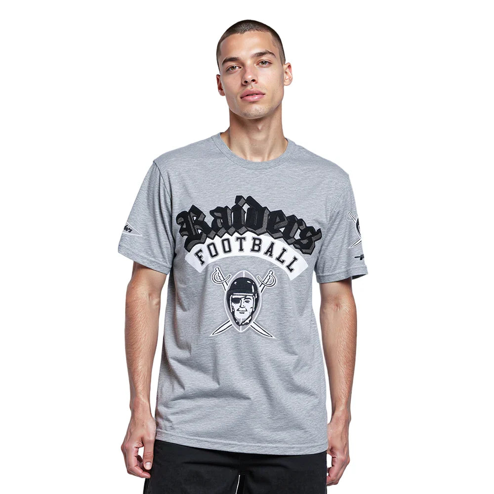 Pro Standard Las Vegas Raiders Best OF Drop Shoulder T-Shirt-Heather Gray product image 4, provided for visual reference and