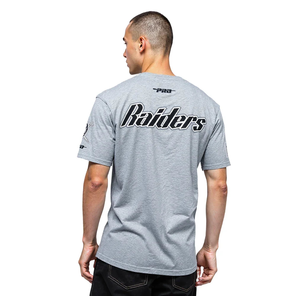 Pro Standard Las Vegas Raiders Best OF Drop Shoulder T-Shirt-Heather Gray product image 3, provided for visual reference and