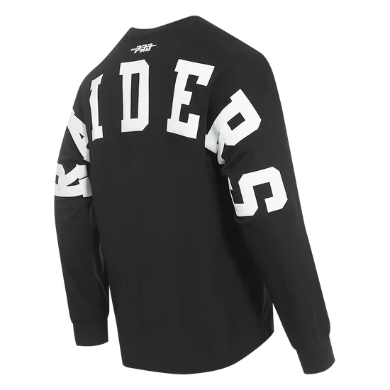 Pro Standard Las Vegas Raiders Wingspan Shoulder Long Sleeve T-Shirt-Black product image 3, provided for visual reference