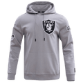 Pro Standard Men Las Vegas Raiders Classic Chenille Double Knit Pullover Hoodie - Gray product image 1, provided for visual